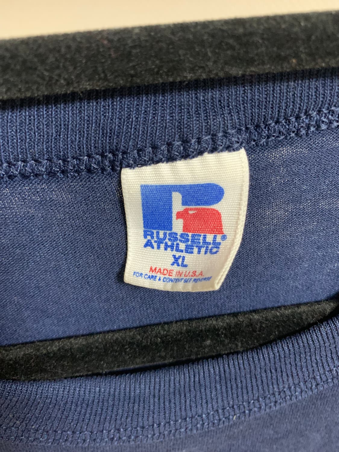 빈티지 8-90s USA 러셀 네이비 반팔티 상품이미지5