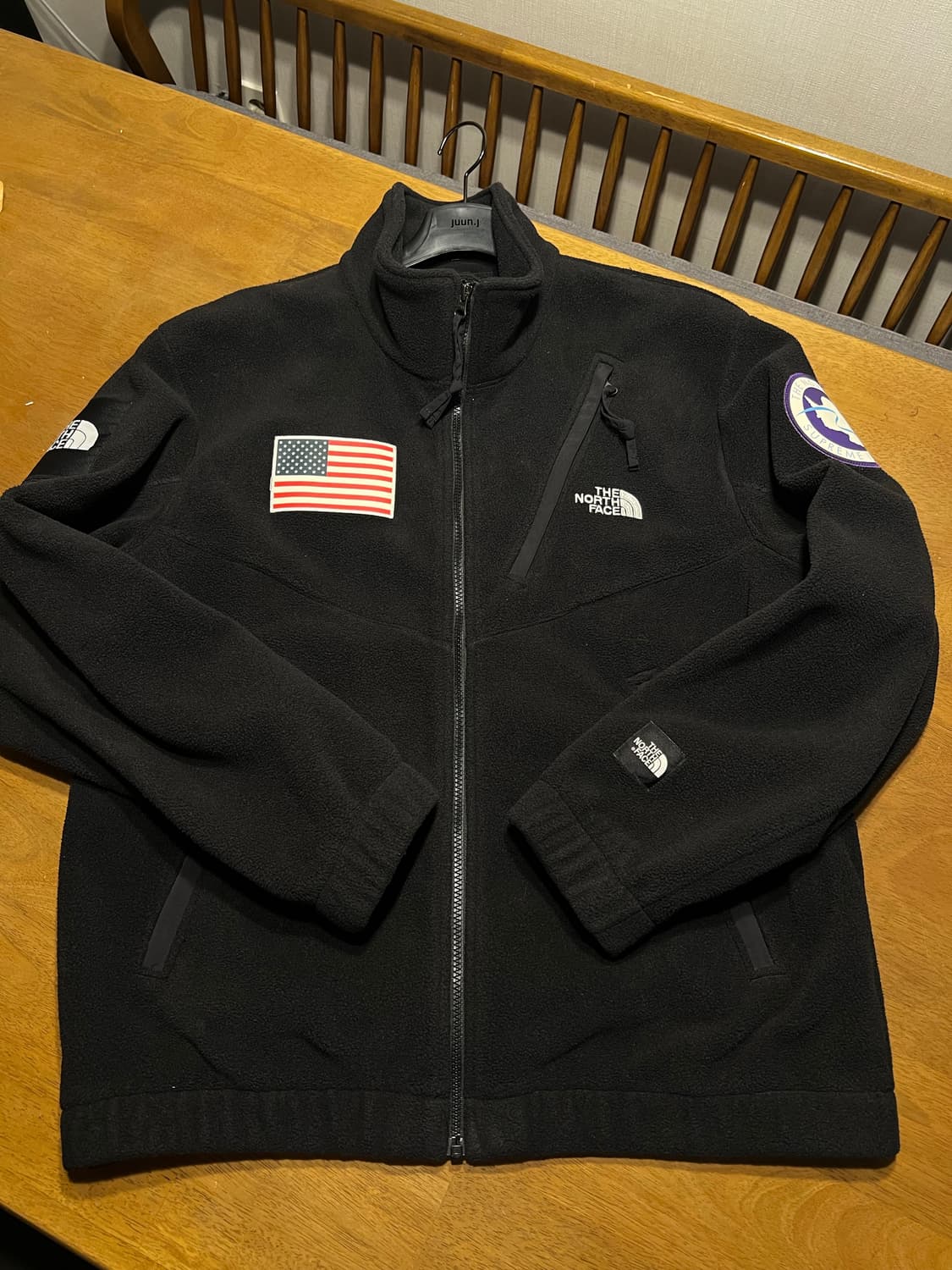 슈프림 노스페이스 성조기 플리스 블랙 상품이미지2