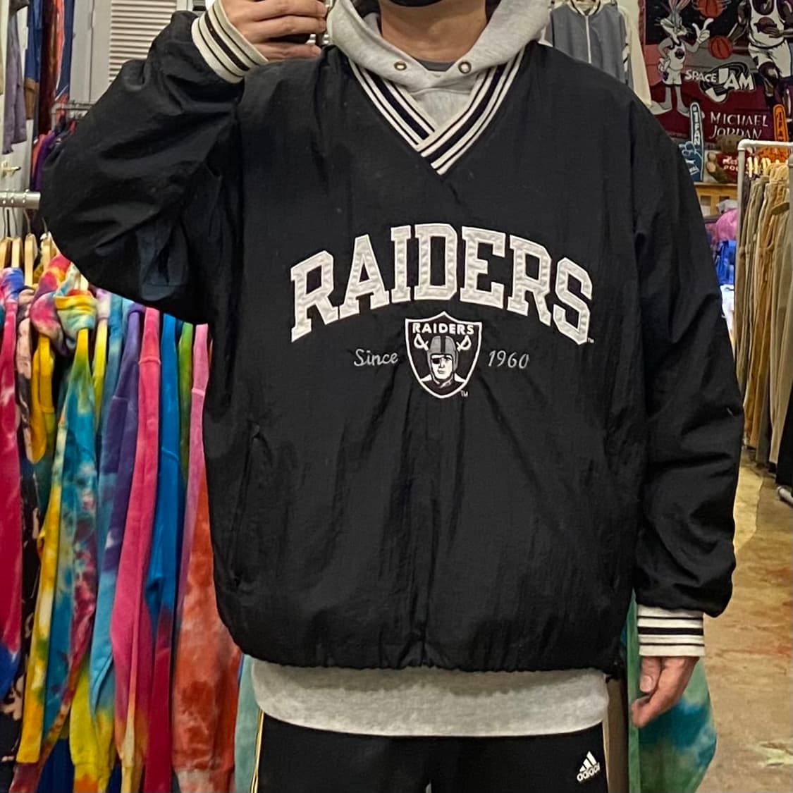 90s USA 챔피온 NFL 레이더스 풀오버 바람막이 상품이미지1