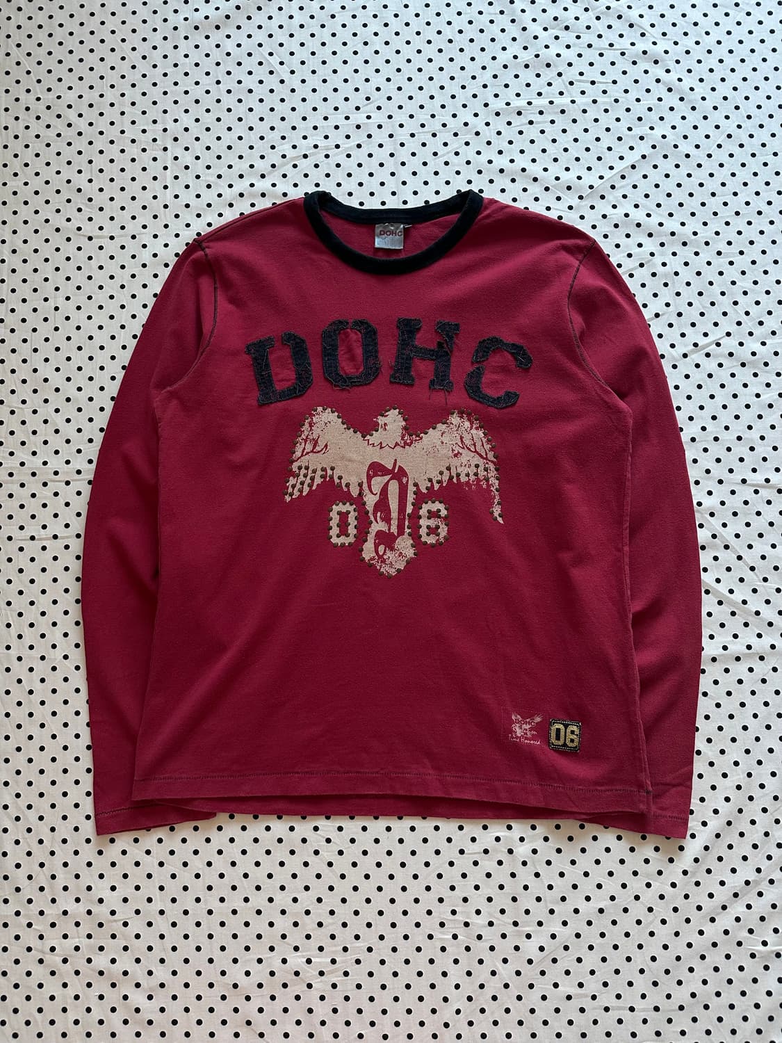 DOHC 00's 프린팅 패치 스터드 디테일 롱 슬리브 y2k 펑크 상품이미지1