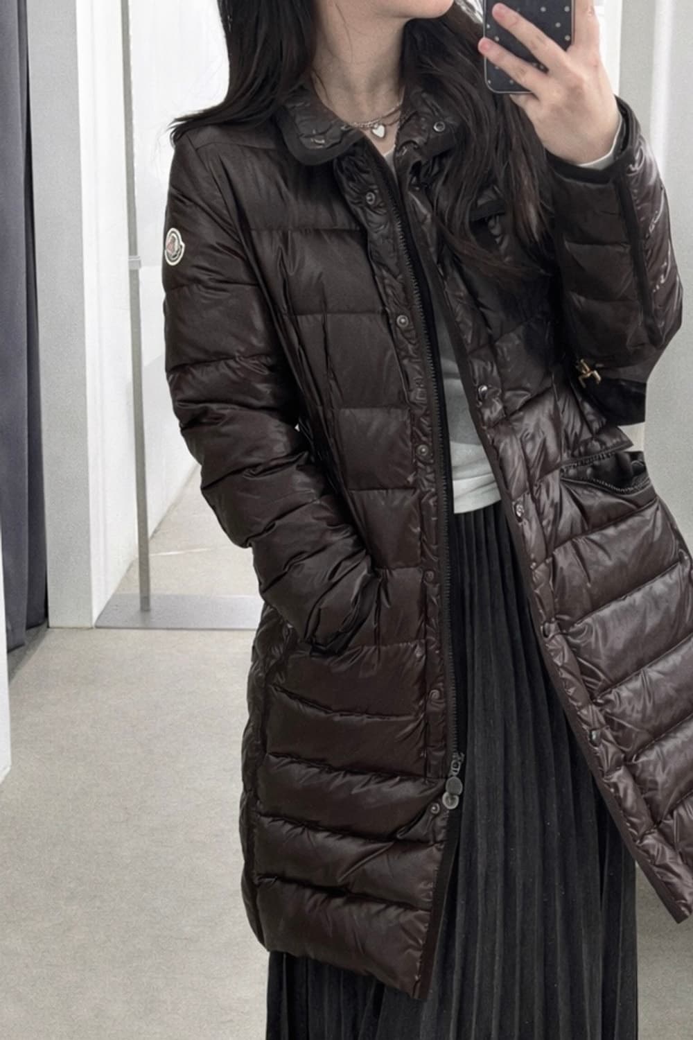 몽클레어 다크브라운 헤르민 롱 패딩  상품이미지3