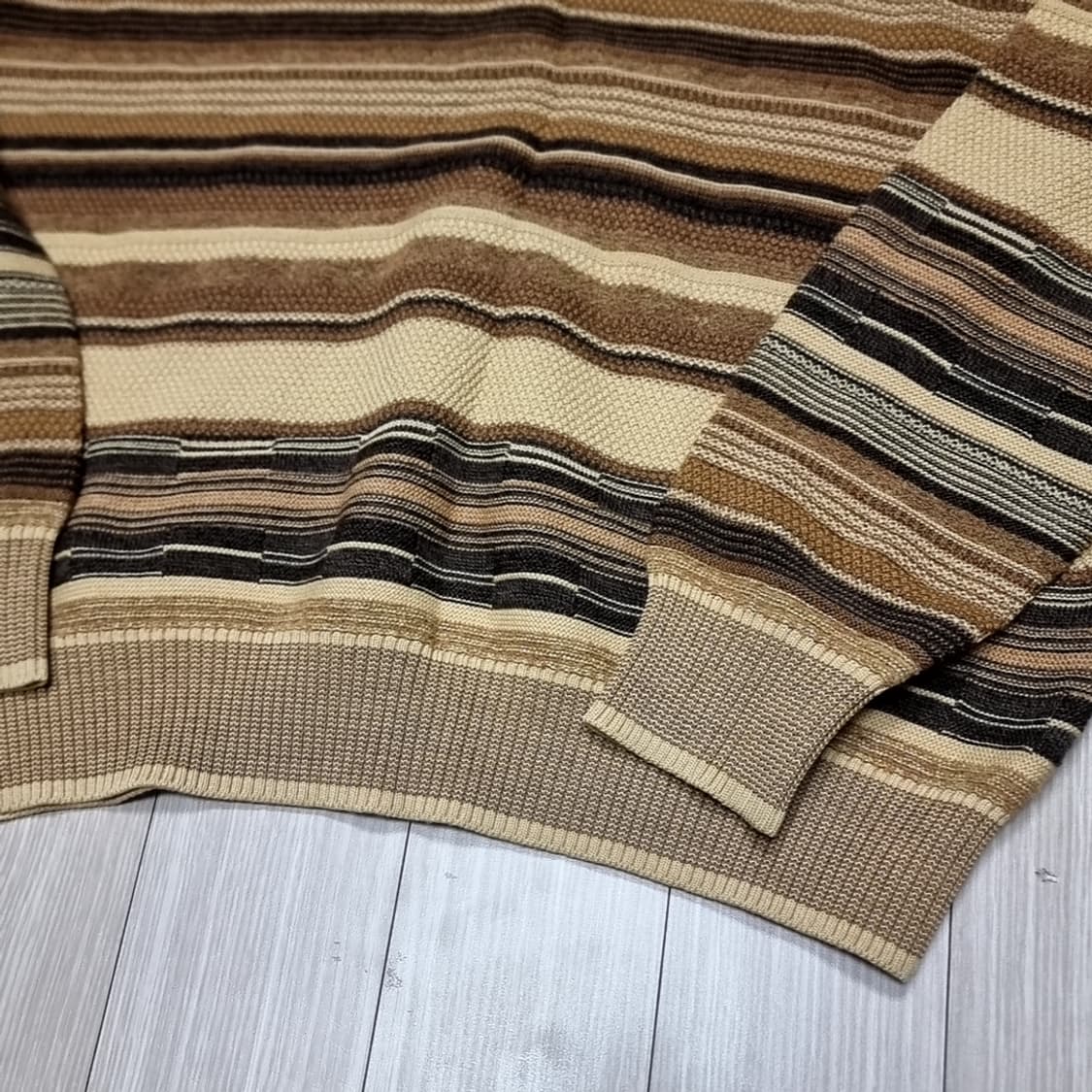 80s 닥스 빈티지 브라운톤 스트라이프 니트 스웨터(100) 상품이미지7
