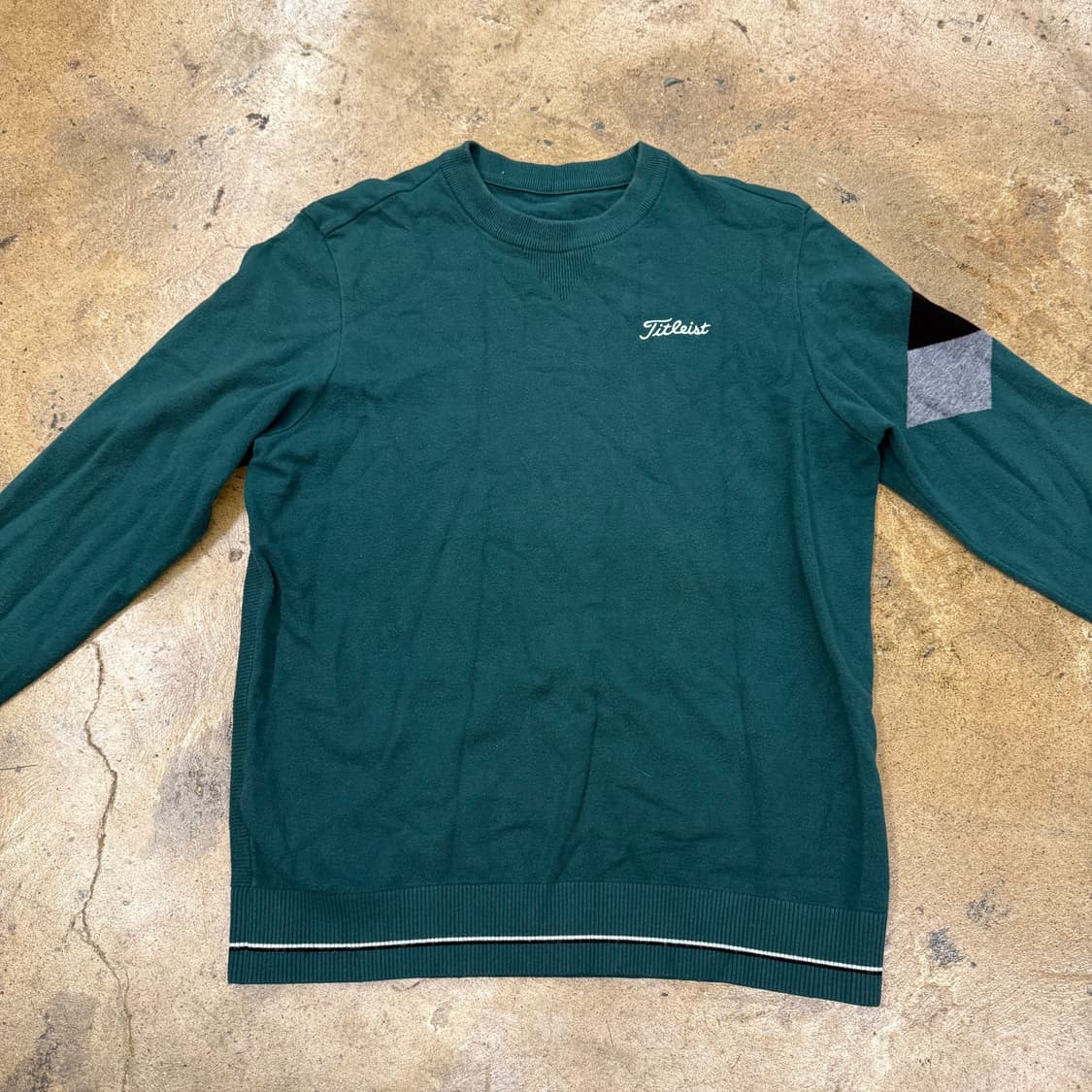 [정품/XL,105] 타이틀리스트 라운드넥 니트 스웨터 그린 b14 상품이미지3