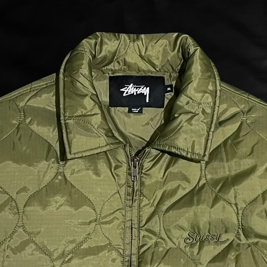 스투시 카키 퀄팅 패딩 상품이미지3