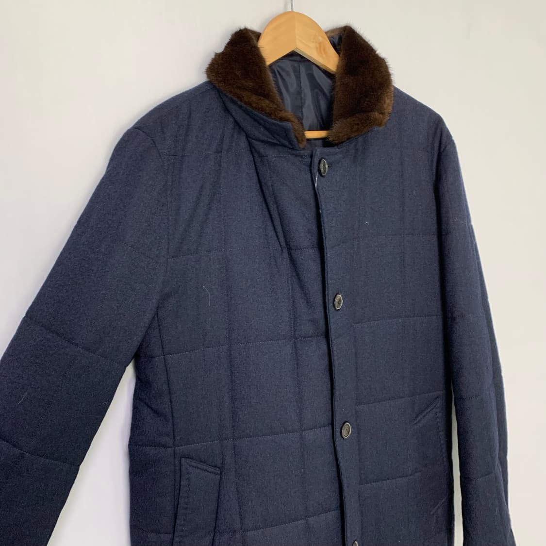 닥스 밍크퍼 카라 배색 퀄팅 패딩 코트 점퍼 빈티지 105 사이즈 상품이미지4