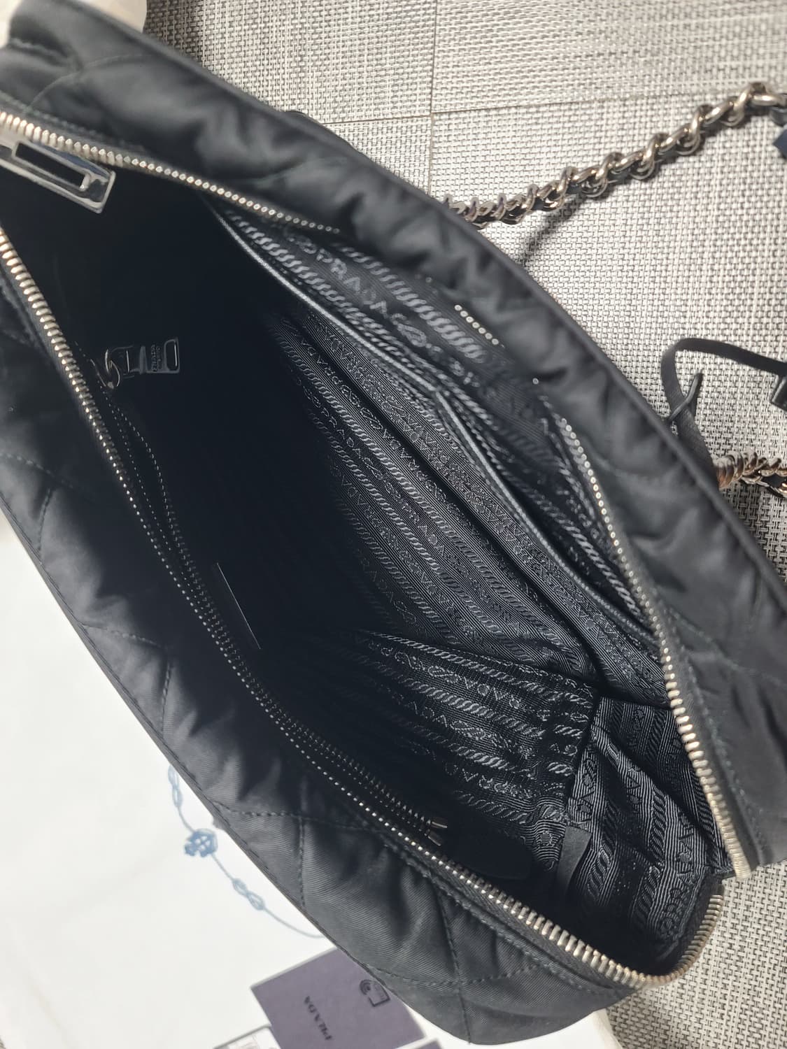 프라다 퀼팅 체인백 1bb903 숄더백 토트백 블랙 은장 상품이미지6