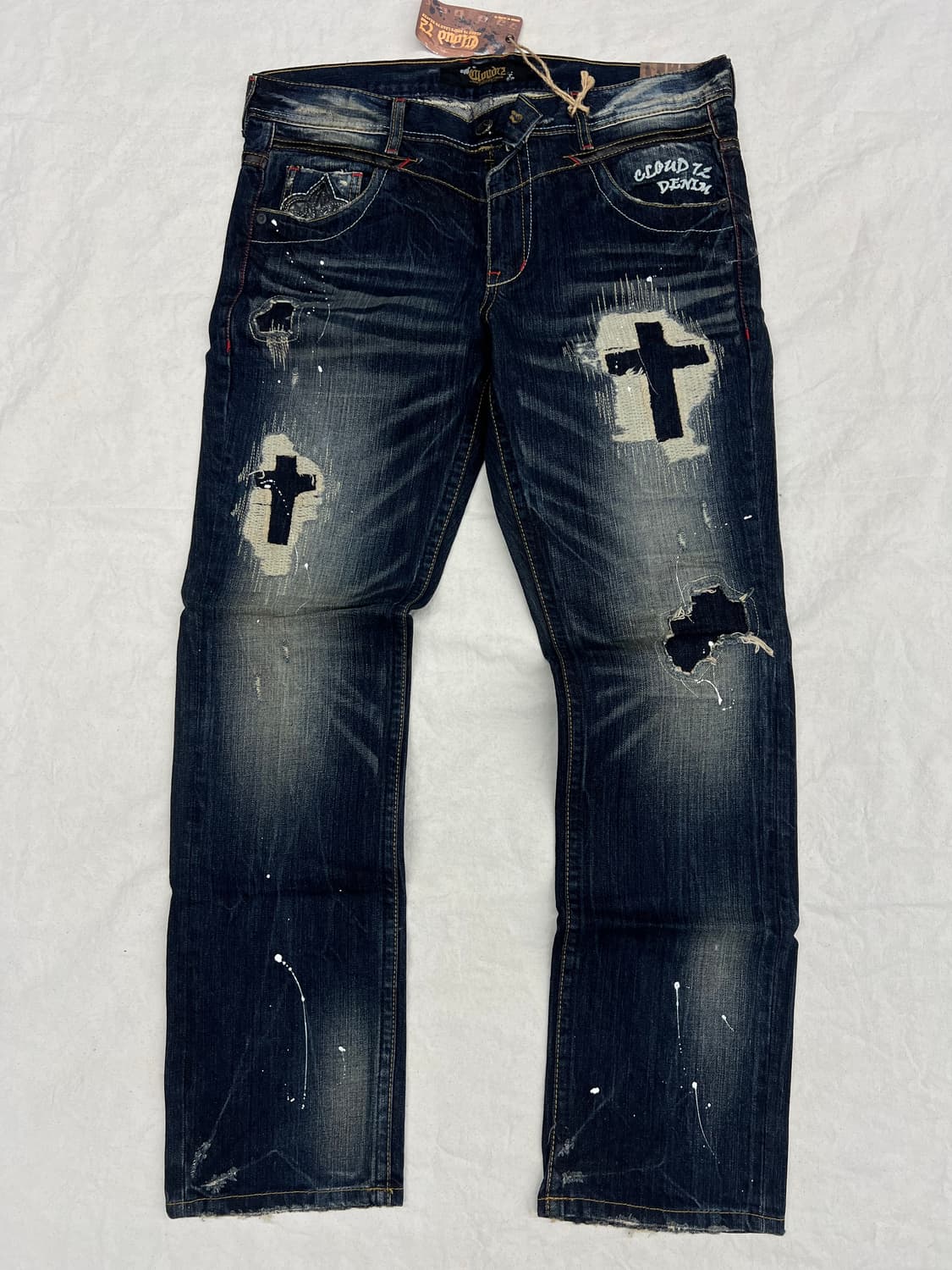 페인팅 포켓자수 워싱진 상품이미지7