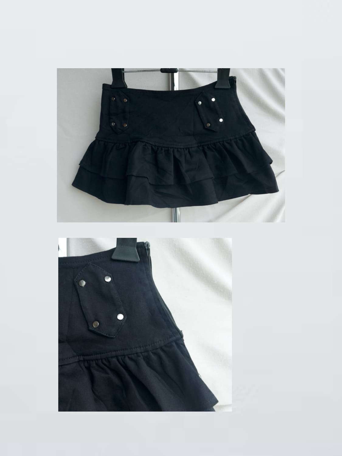 Black Ruffle Mini Skirt 러플 미니 스커트 상품이미지1