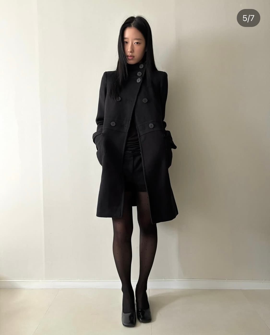 블랙 울 코트 상품이미지5