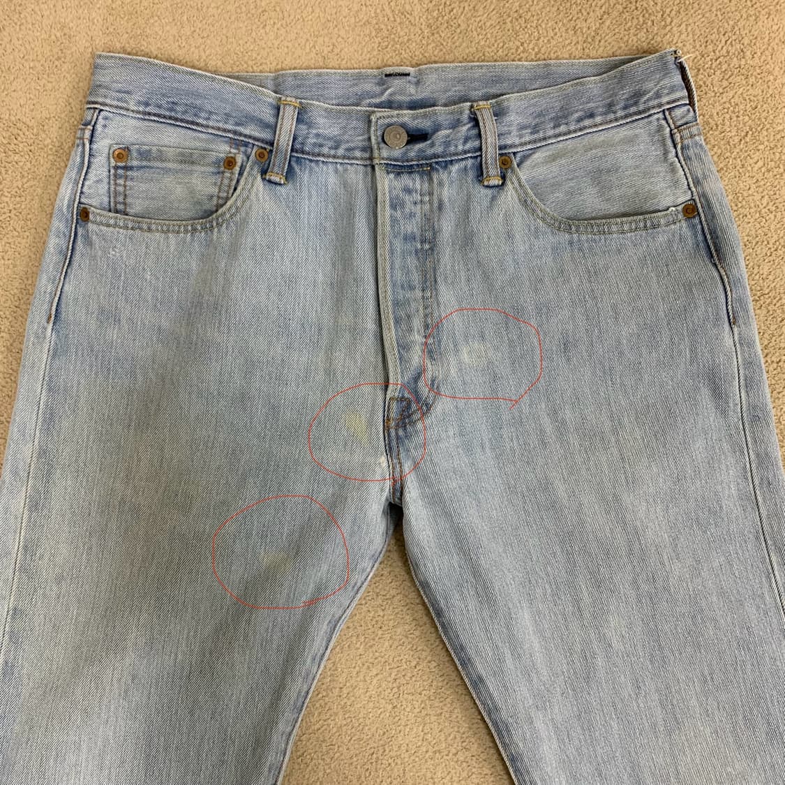 빈티지 리바이스 501 워싱 데님팬츠(34사이즈) 연청 남자청바지 상품이미지8