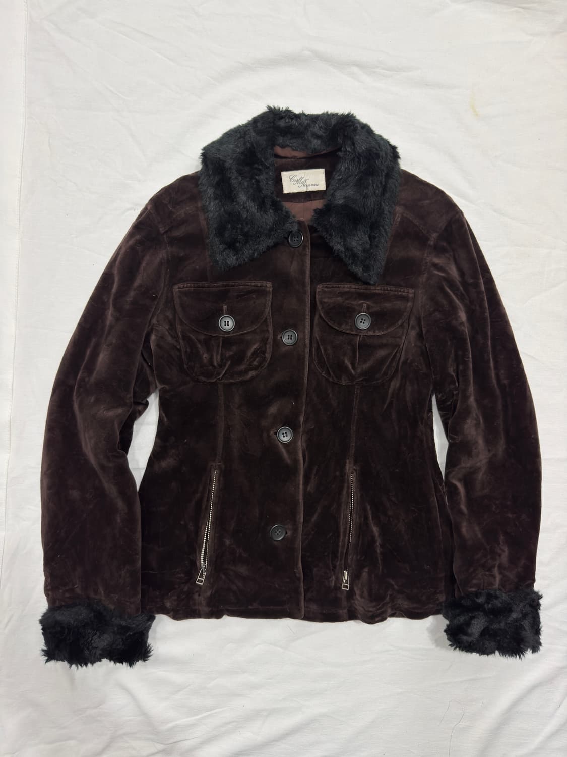 velvet fur treeming pocket jacket 상품이미지1