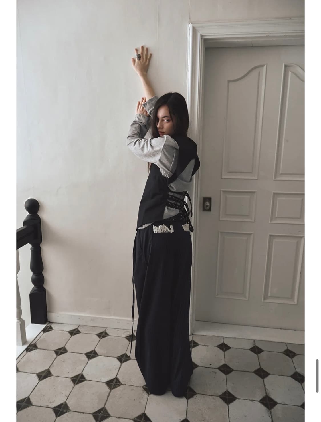 데어드 CONTRAST STRIPE HANDKERCHIEF TROUSER 상품이미지1