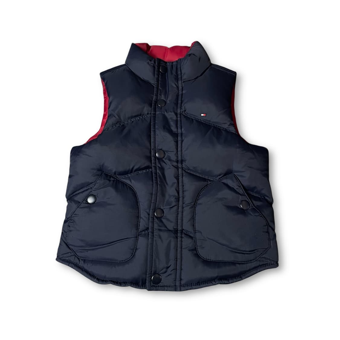 타미힐피거 키즈 미니로고 네이비 패딩 조끼 3T 상품이미지1