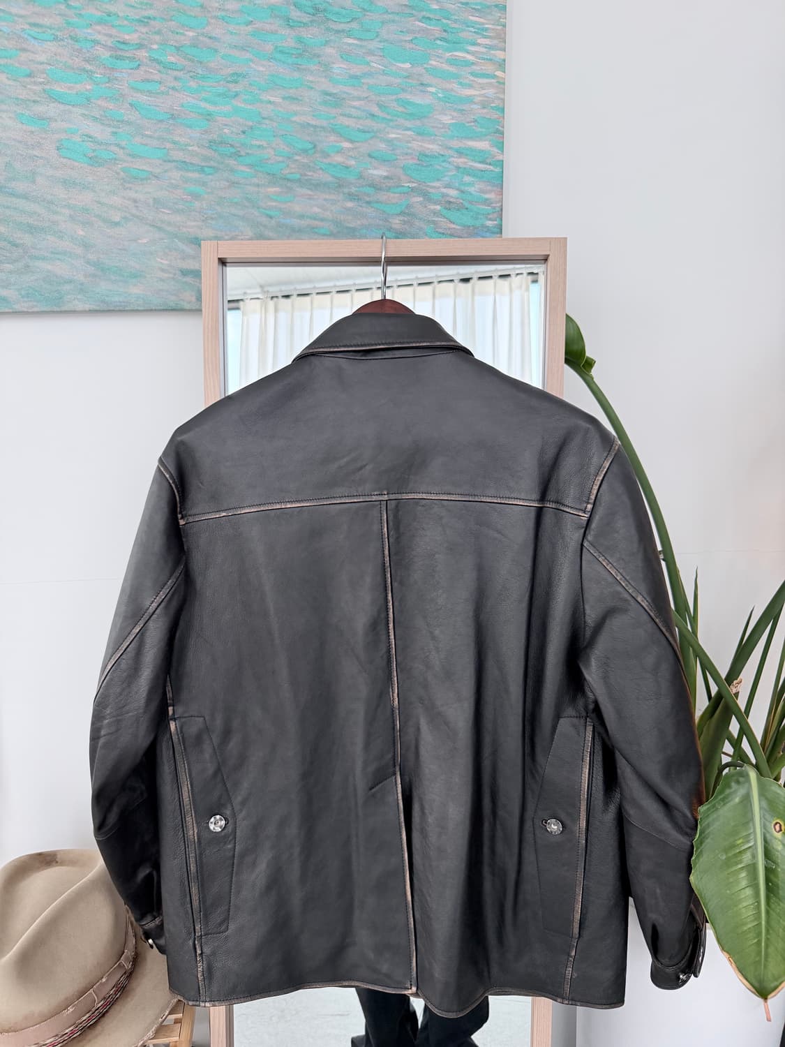 2size) ccu 헌팅자켓 차심 쉽스킨 레더 상품이미지3