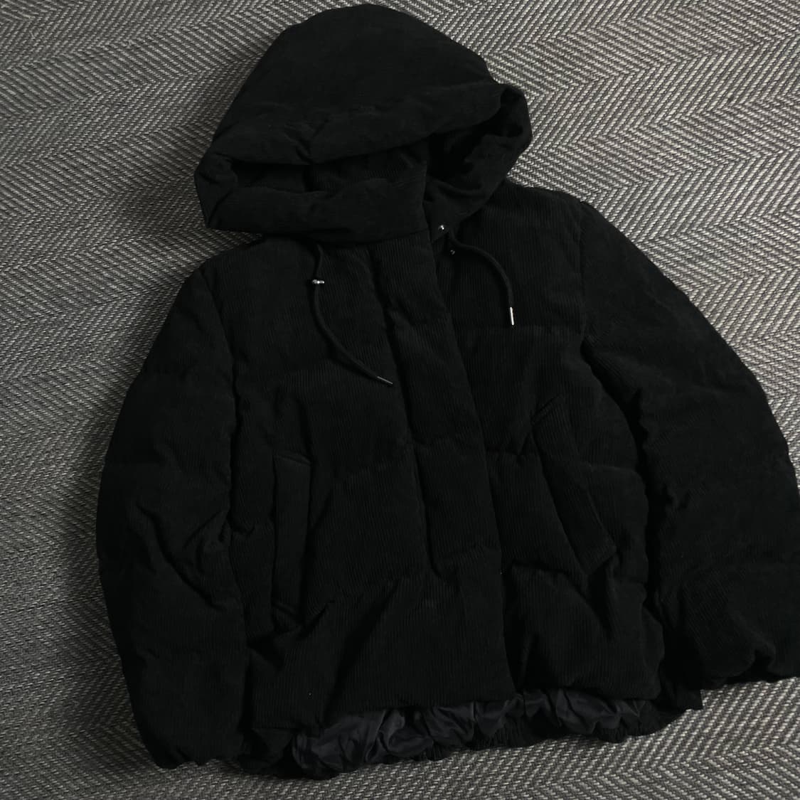 나인식스뉴욕 코듀로이 블랙 패딩 점퍼 y 3724 상품이미지1