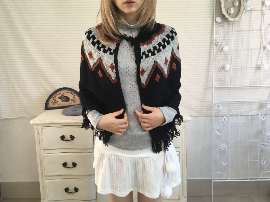 일본빈티지 보헤미언 케이프 가디건 상품이미지2