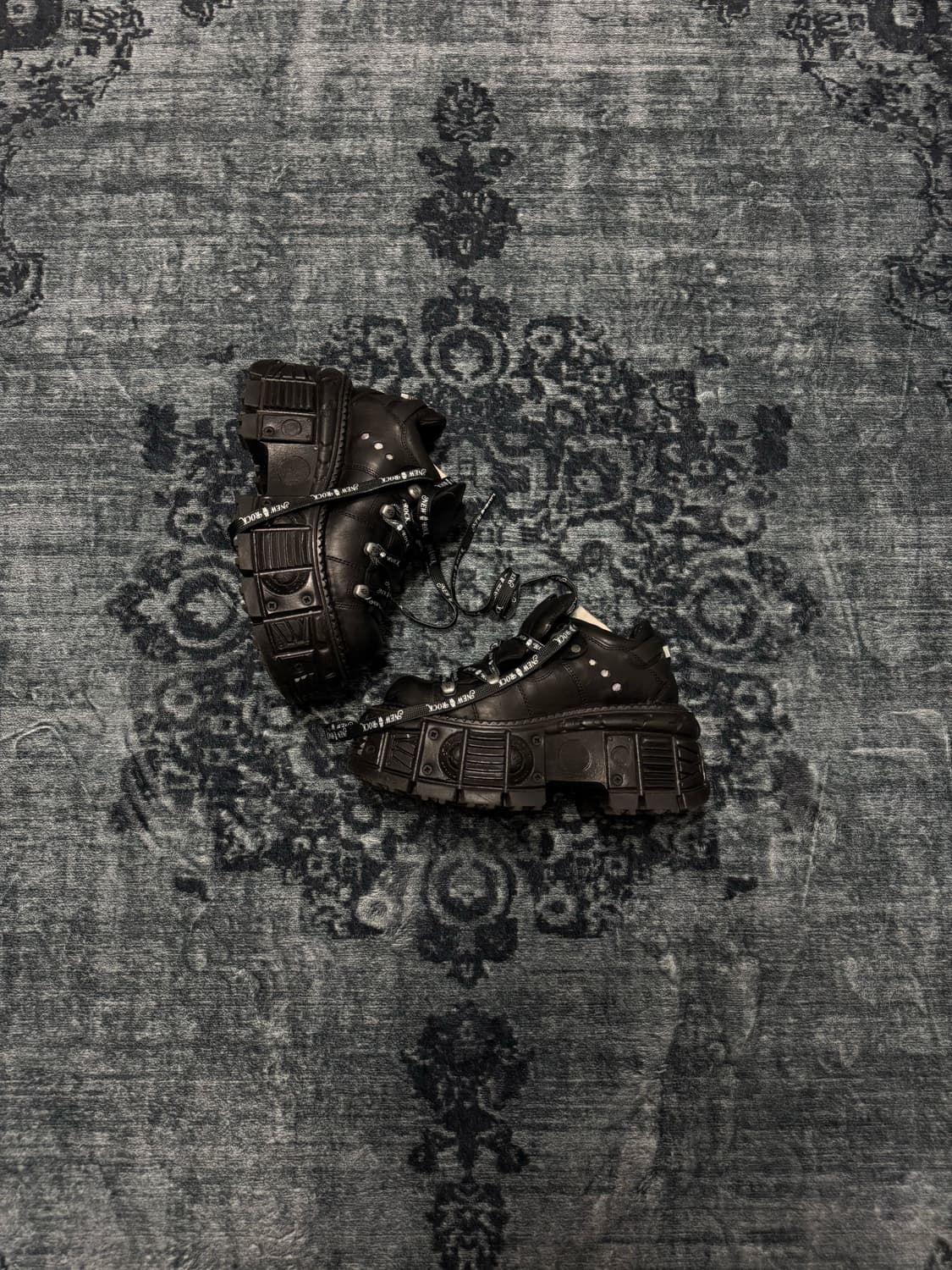 New rock white logo ribbon tank platform 상품이미지2