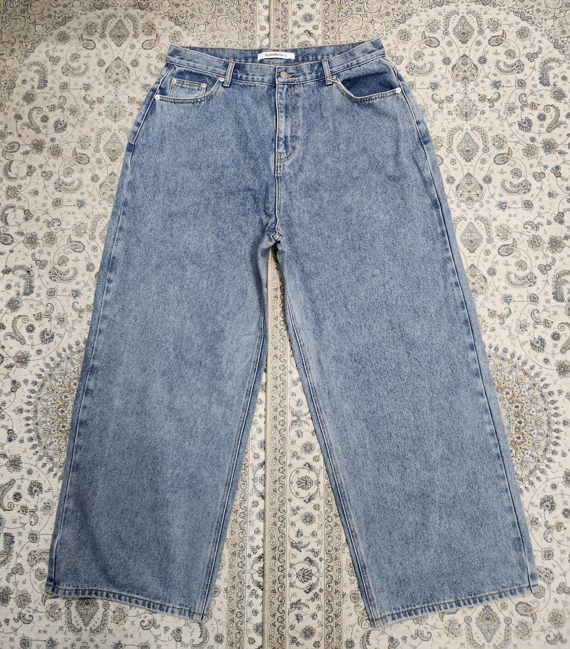(새상품) Avan 드레스 데님 와이드 팬츠 XL (34-36) 상품이미지1