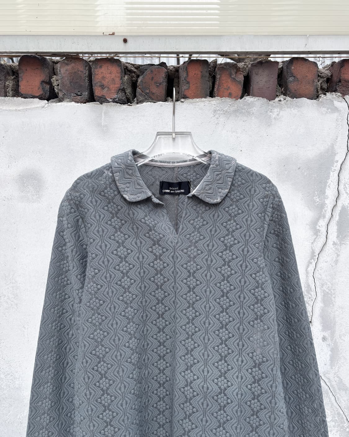 꼼데가르송 트리콧 AD1999 시스루 레이스 라운드카라 블라우스 상품이미지2