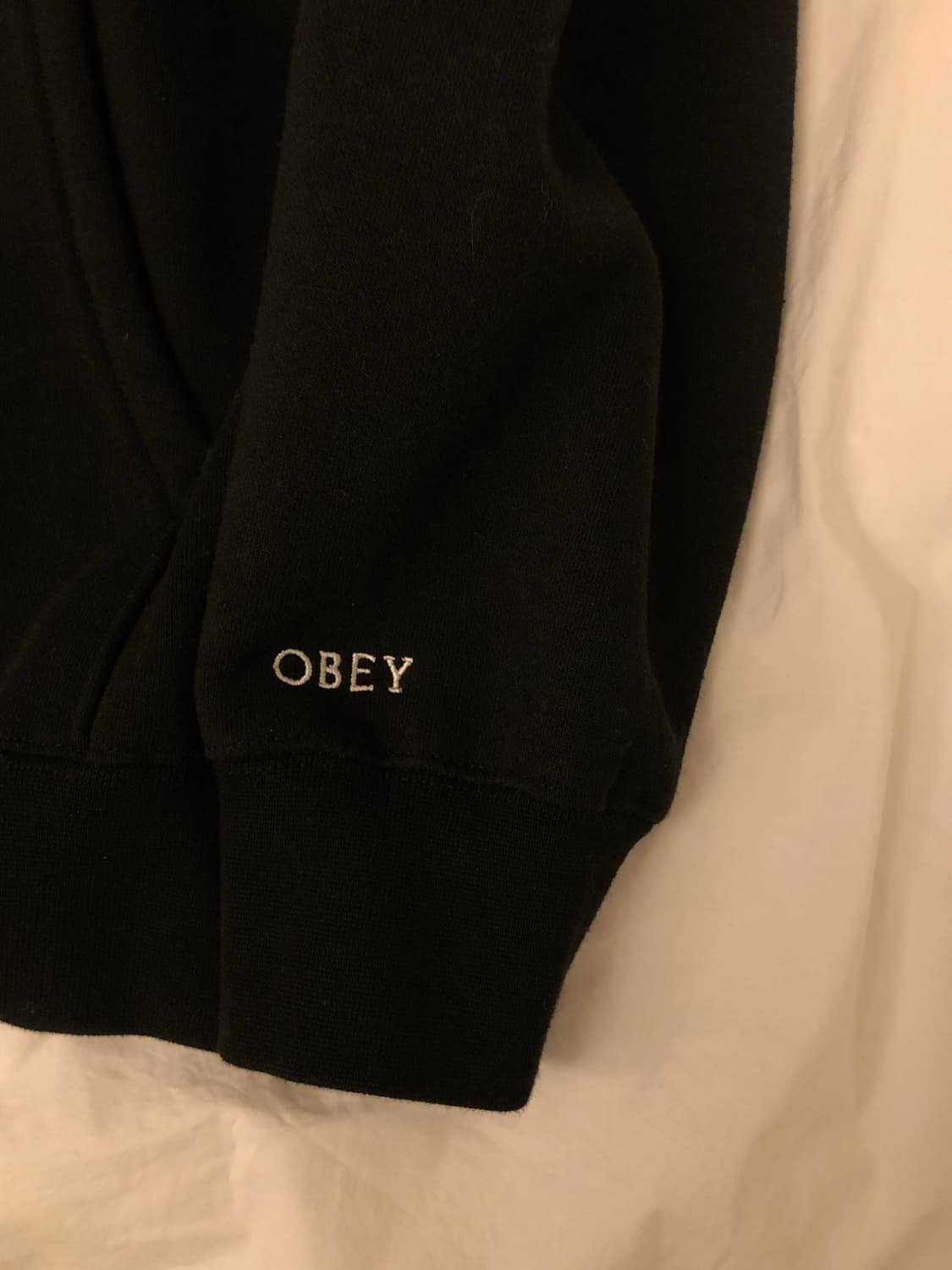 오베이 자수 후드티 (black,m size) 상품이미지2