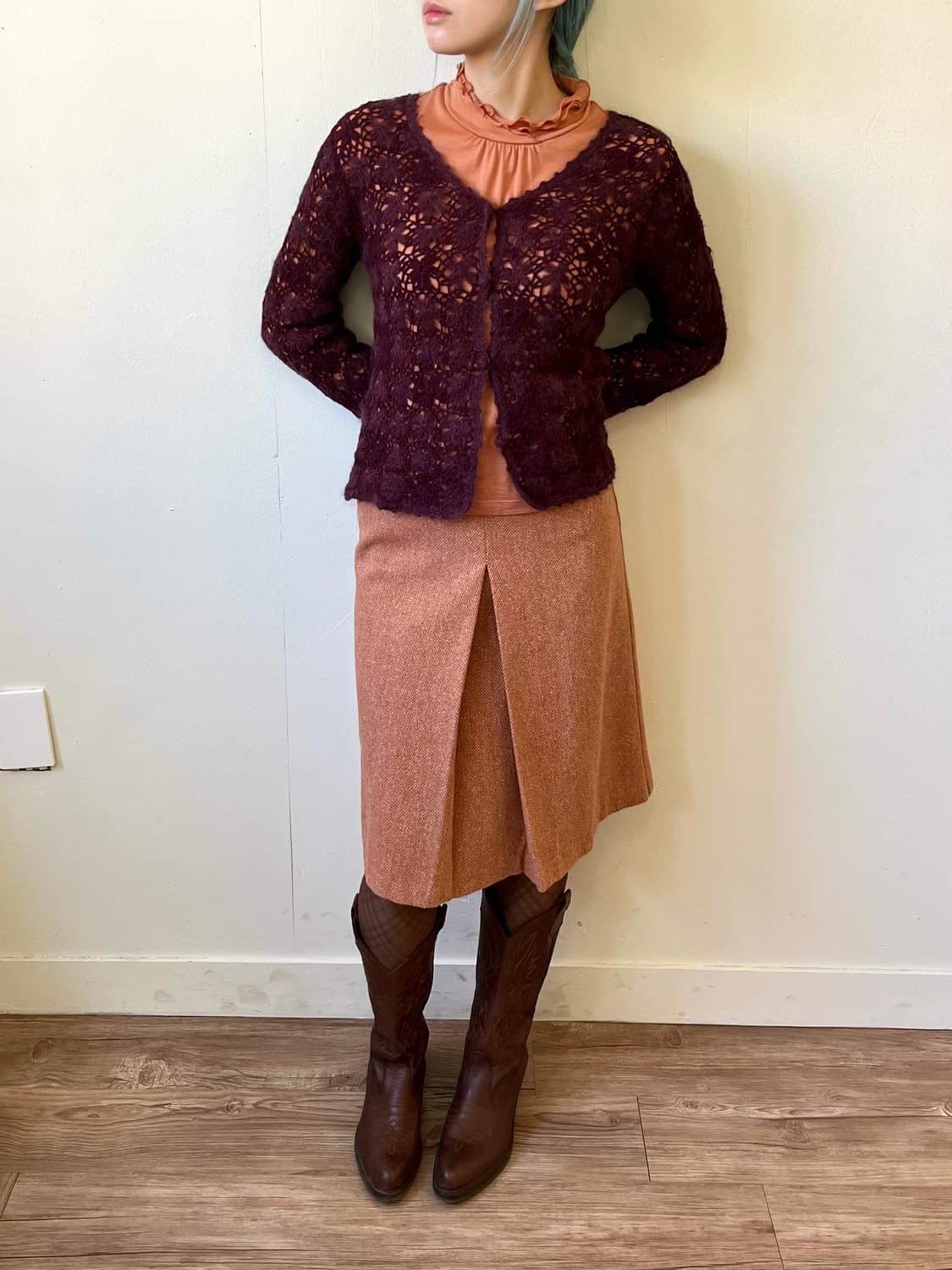 famock 플라워 시스루 가디건 상품이미지5