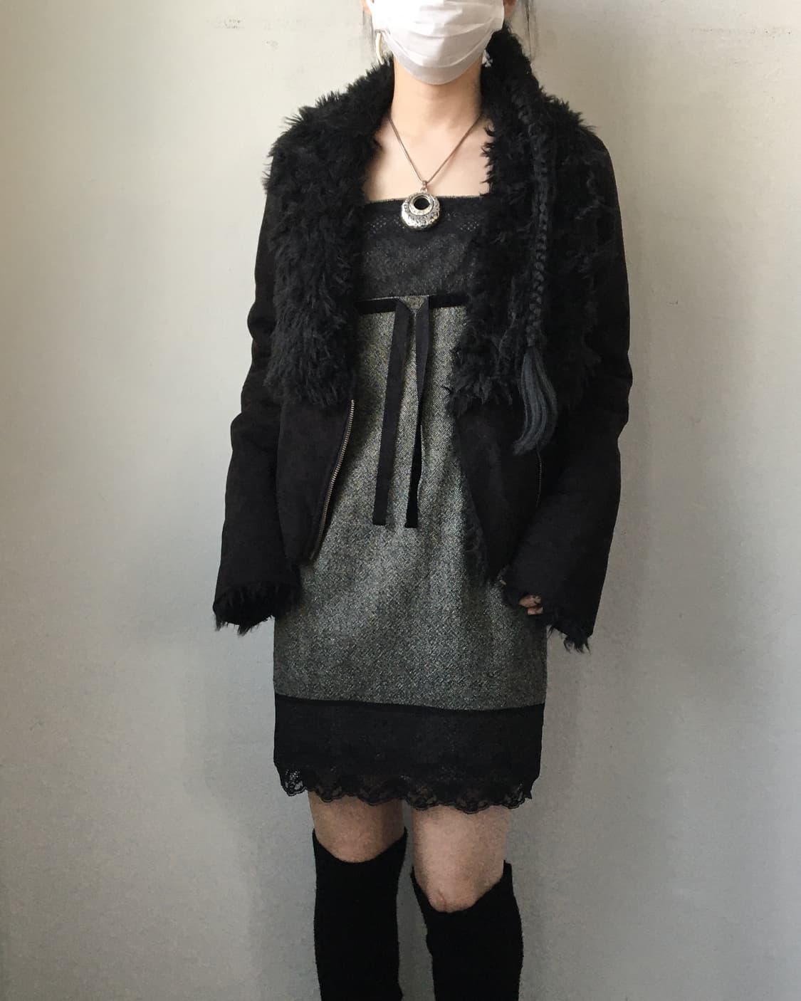 Fake fur point belted mustang 상품이미지6