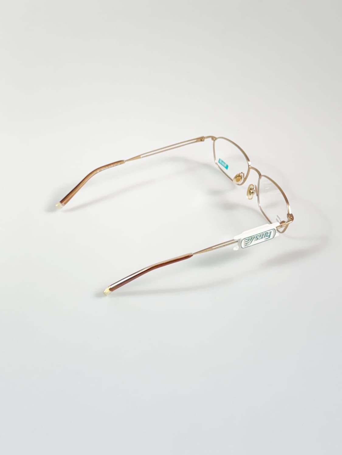 90s FUTIS 골드 슬림 스퀘어 프레임 빈티지 안경 상품이미지4