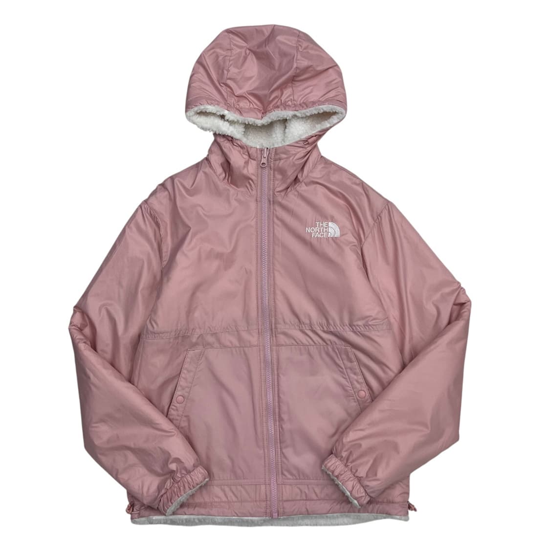 노스페이스 딸기우유맛 리버시블 뽀글이 후드집업 xs 상품이미지5