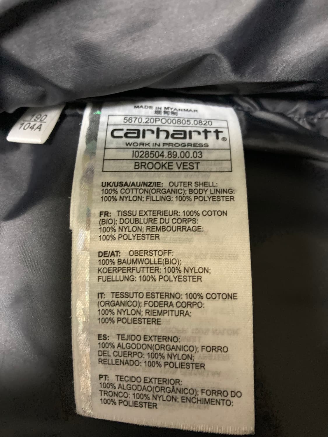 [2XL/XXL] 칼하트 WIP Brooke 패딩 베스트 조끼 / 블랙 상품이미지4