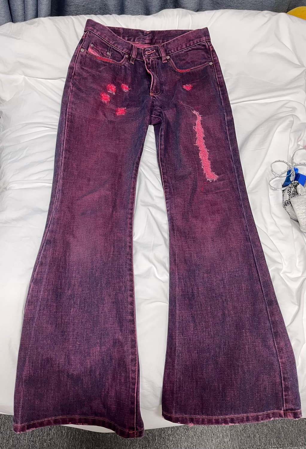 디젤 부츠컷 레드 자수 커스텀 진 상품이미지2