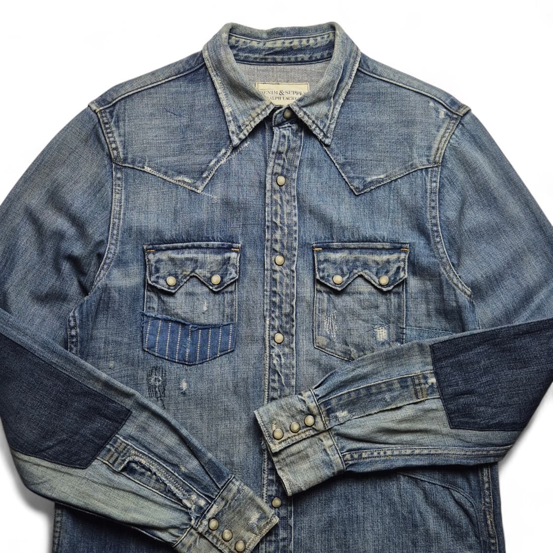 [S] 폴로 랄프로렌 데님앤서플라이 패치워크 데님셔츠 상품이미지1