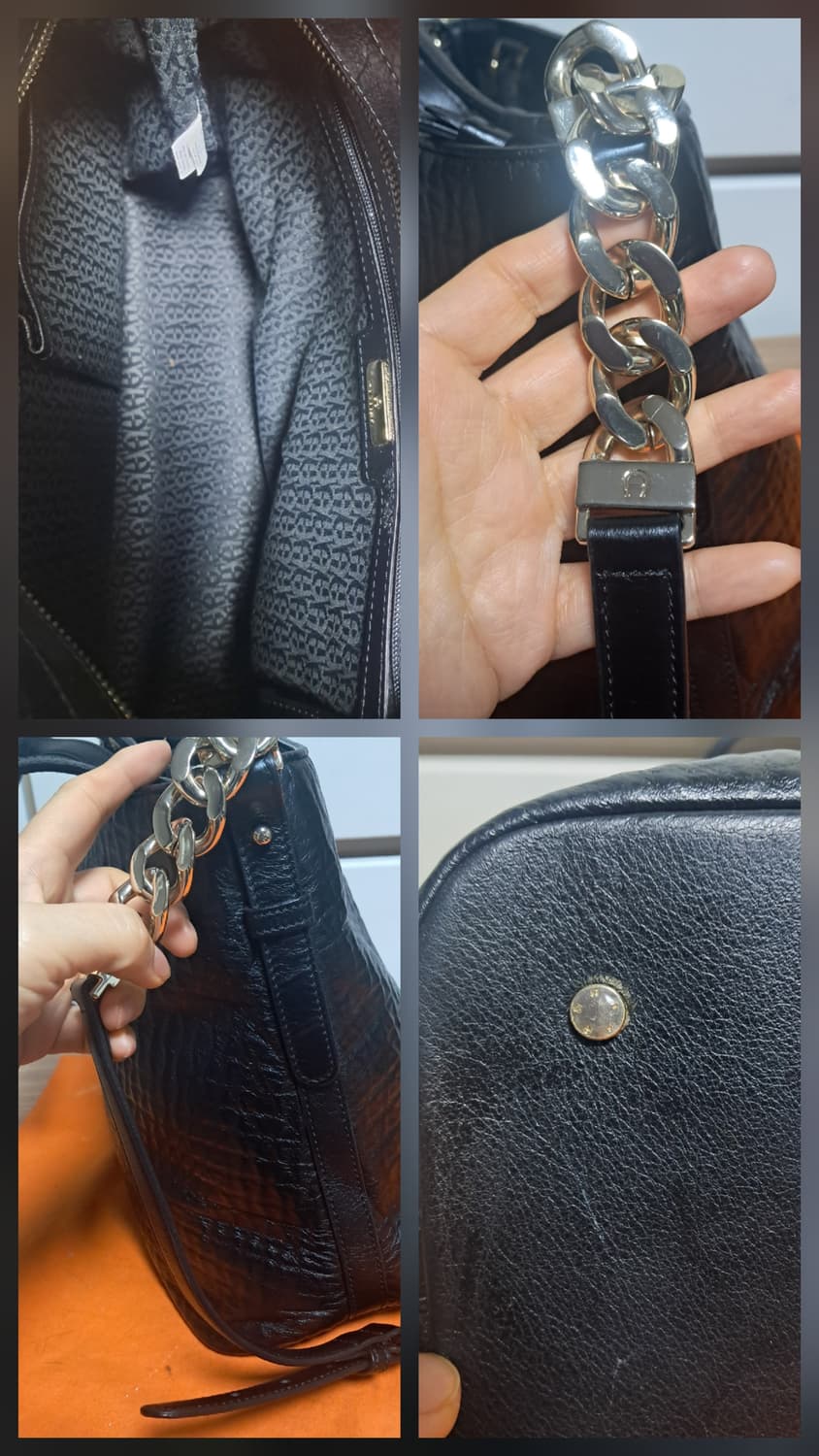 정품 아이그너 블랙 가죽 3way 숄더 크로스백(거의새제품) 상품이미지6