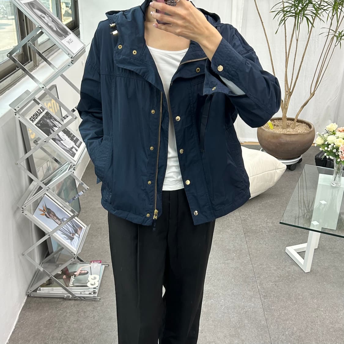 유니클로 GU 네이비 루즈핏 후드 파카 상품이미지3