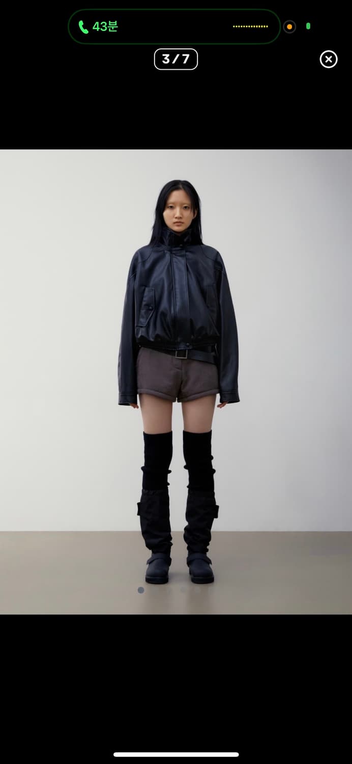 로우클래식 하이넥 레더자켓 상품이미지3