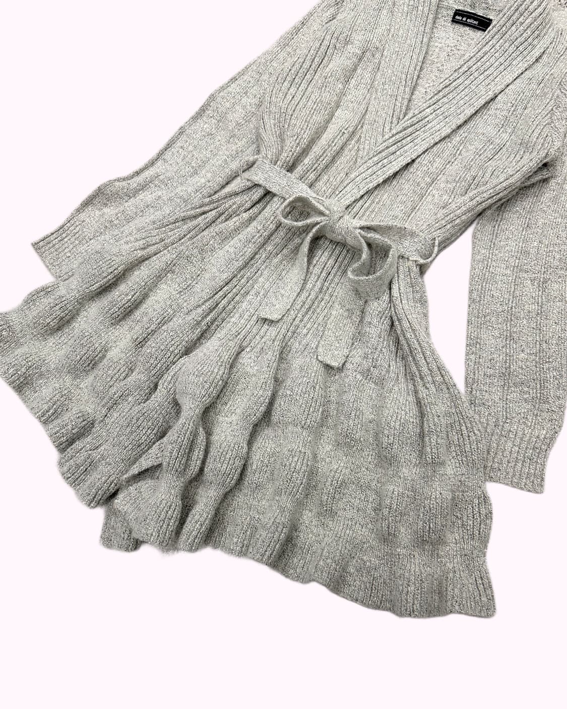 grey belted showl collar cardigan 상품이미지3