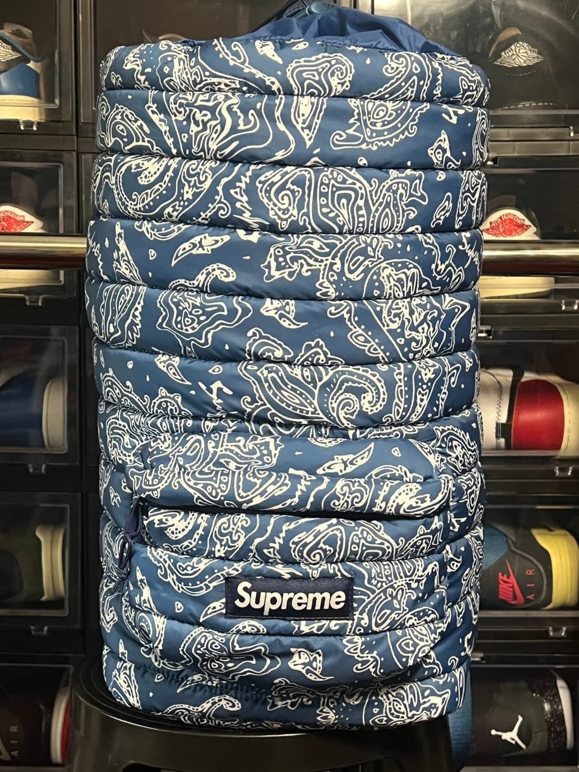 22FW 슈프림 퍼퍼 백팩 블루 페이즐리 상품이미지1