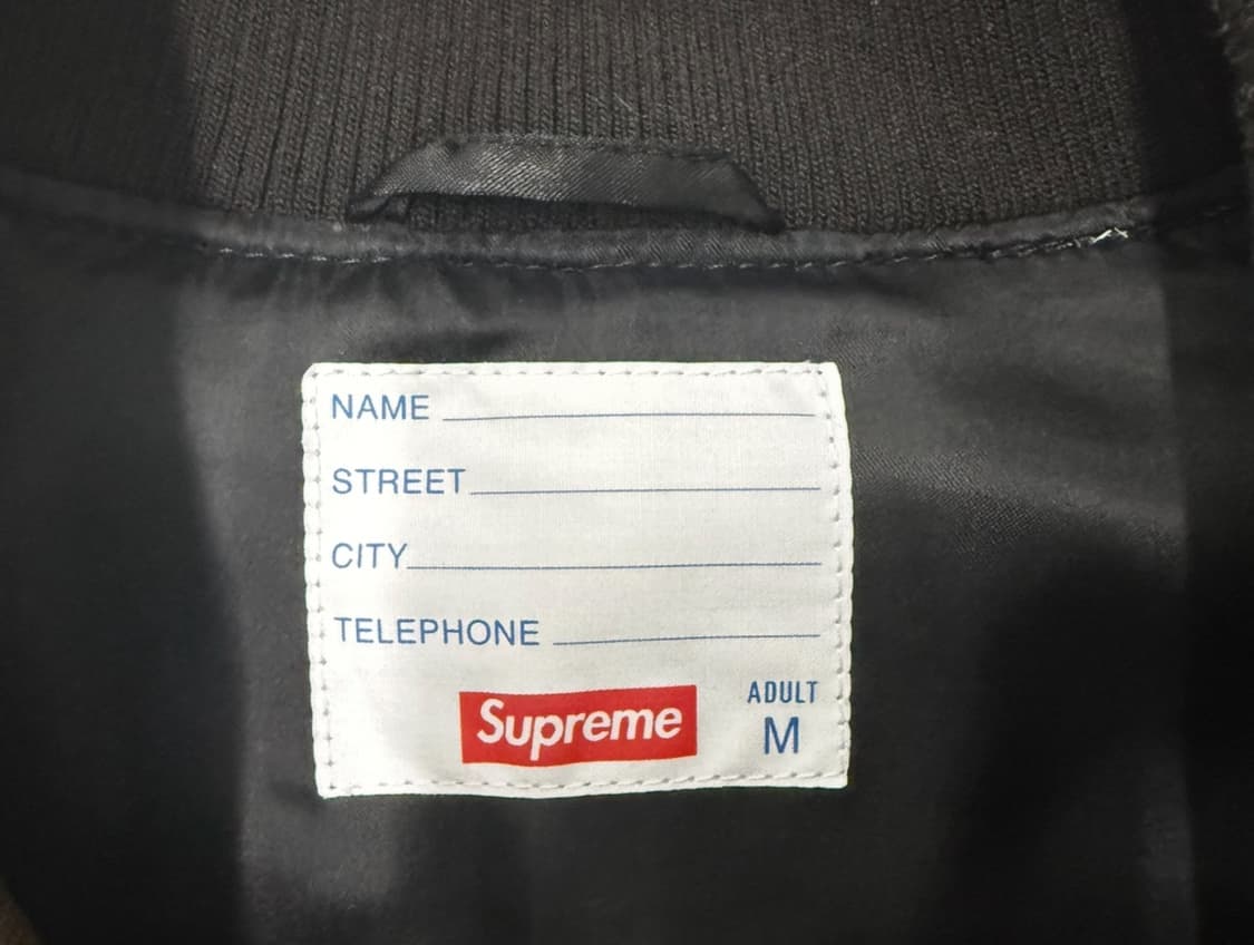 Supreme worn leather varsity jacket 상품이미지3
