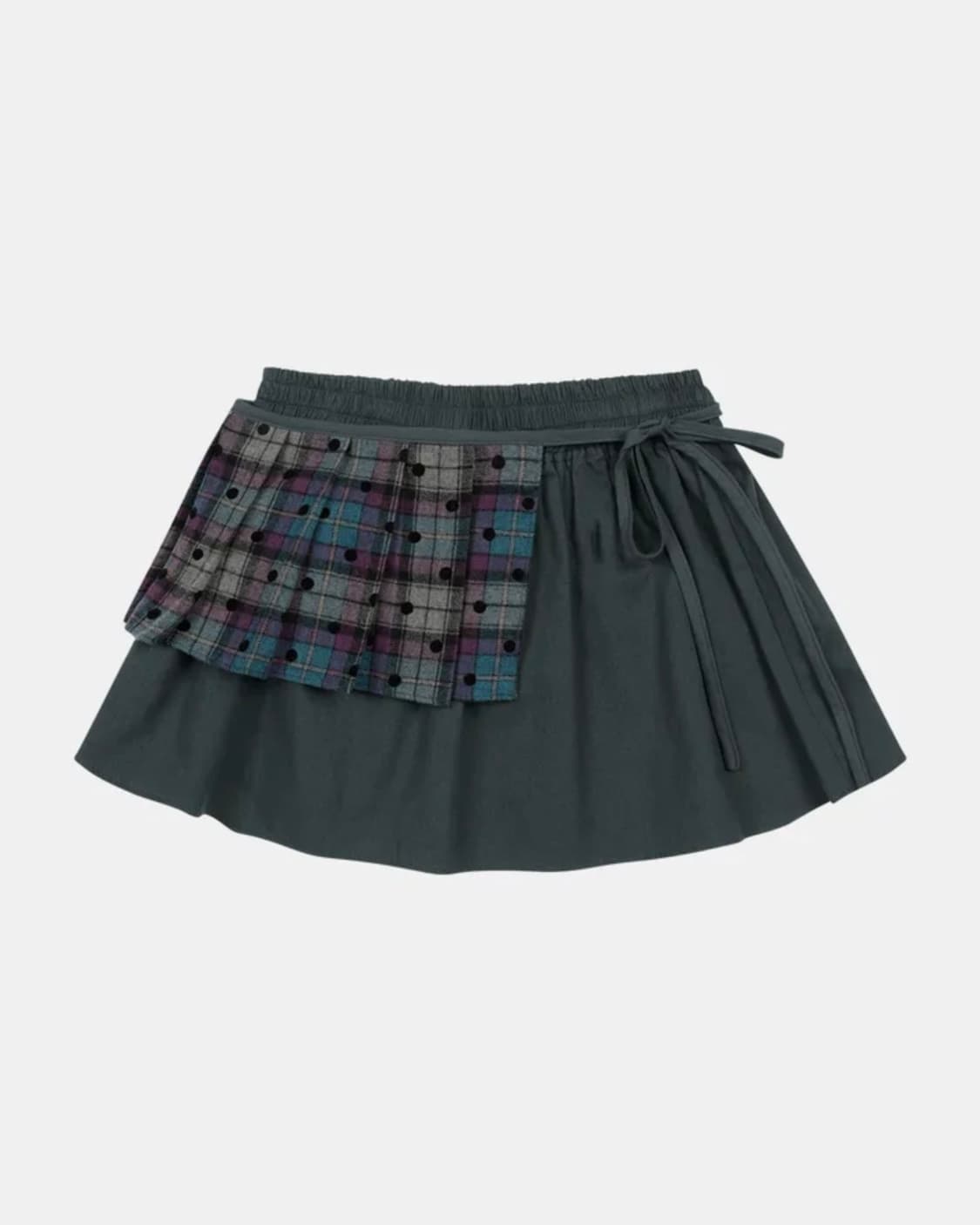 오헤시오 CHECK TWOWAY MINI SKIRT, ASH BLUE 상품이미지1
