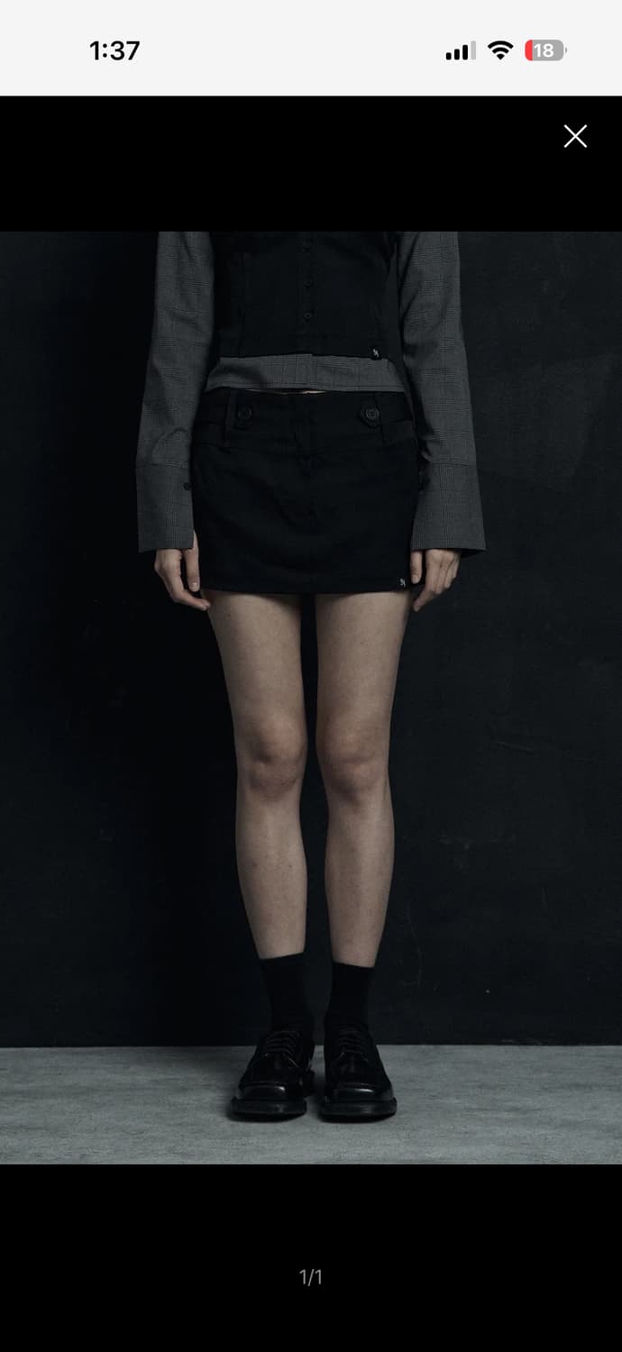시너진 비조 미니 스커트 블랙, 차콜 M 상품이미지1