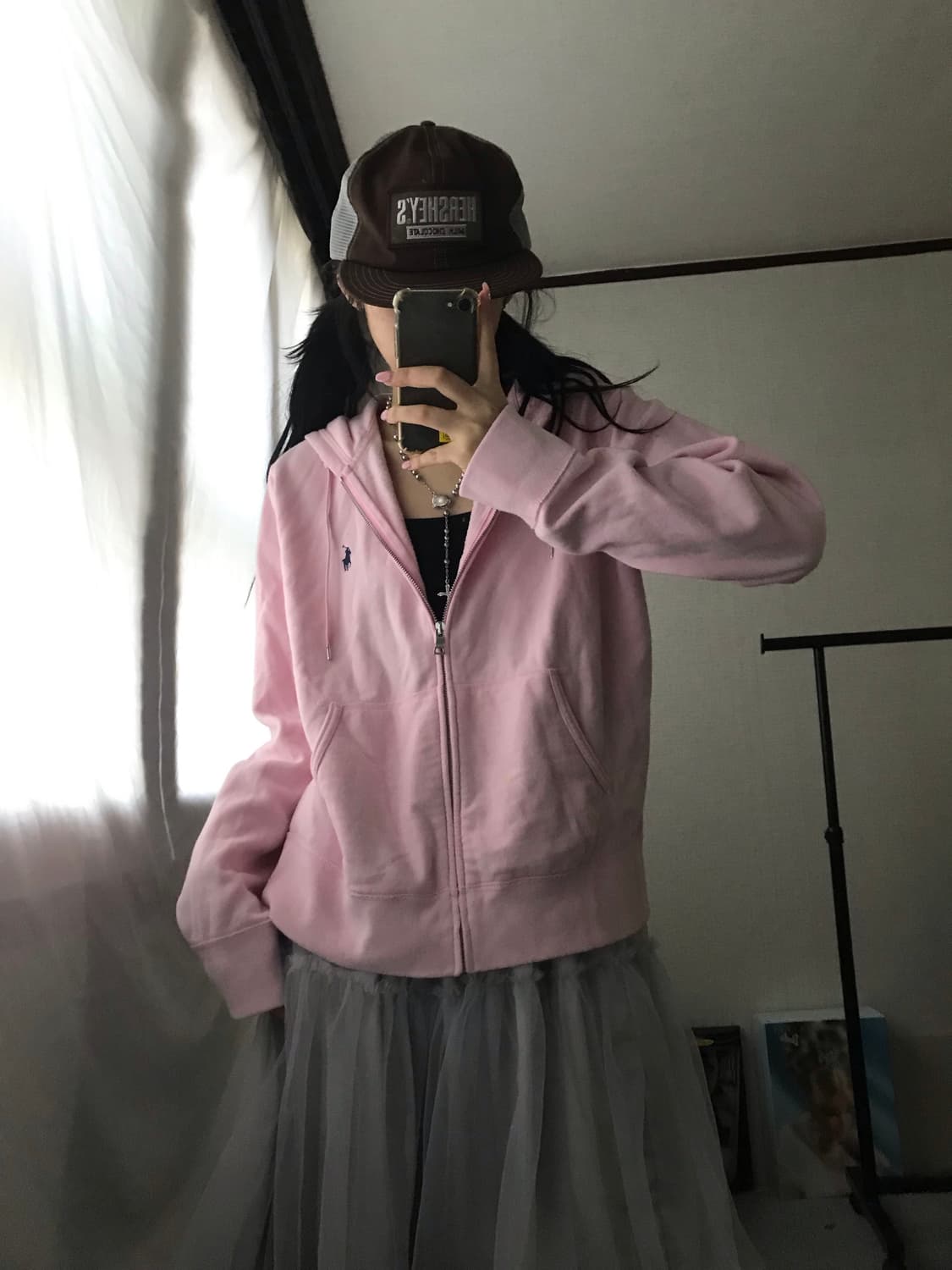 폴로 연핑크 후드집업 상품이미지2