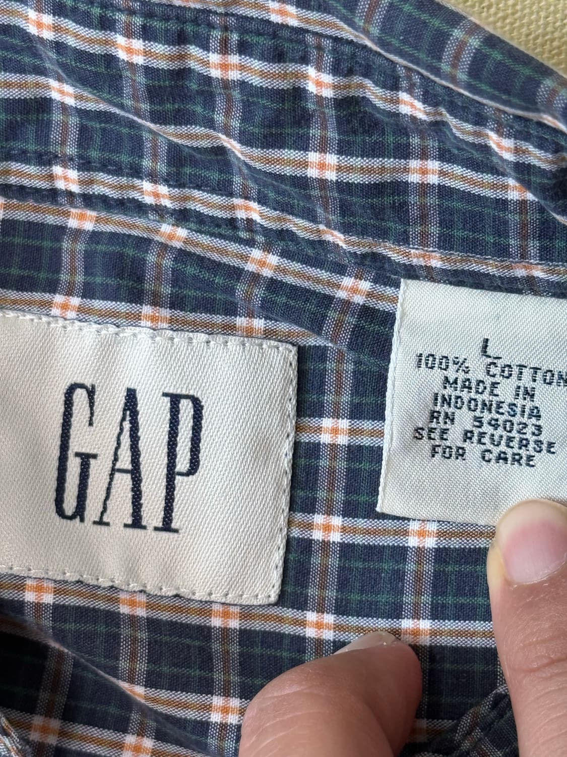 올드 갭(Gap)체크 셔츠 버튼 다운 셔츠 90s 상품이미지5