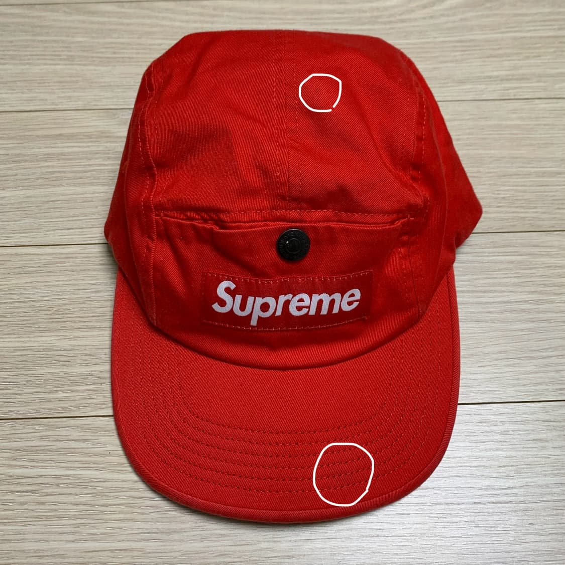 슈프림 캠프캡 레드 상품이미지1