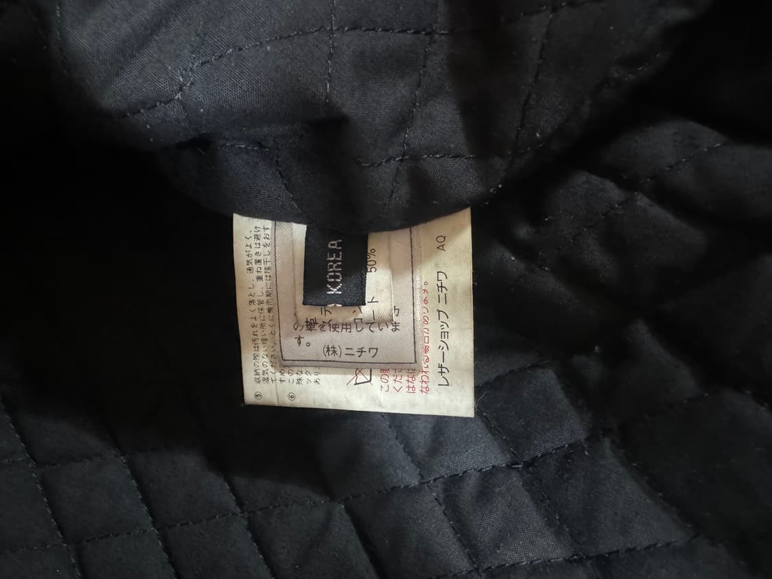 80~90s 윈드아머 입체 플레임 문양 빈티지 소가죽 싱글라이더 자켓 상품이미지7