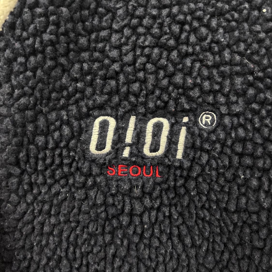 OIOI 오버핏 배색 후드 집업 플리스 자켓 상품이미지4