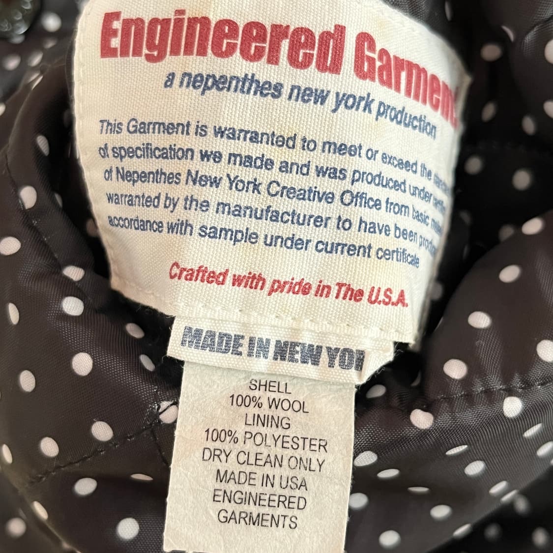 엔지니어드 가먼츠 울 자켓 M 상품이미지5
