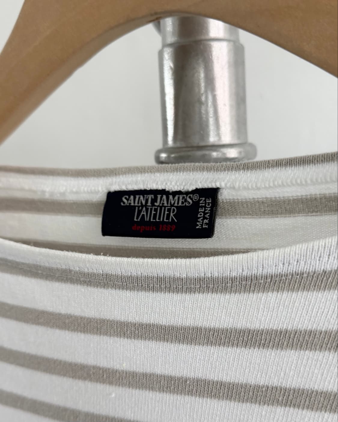 Saint James 세인트 제임스 그레이컬러 스트라이프 슬리브 상품이미지5