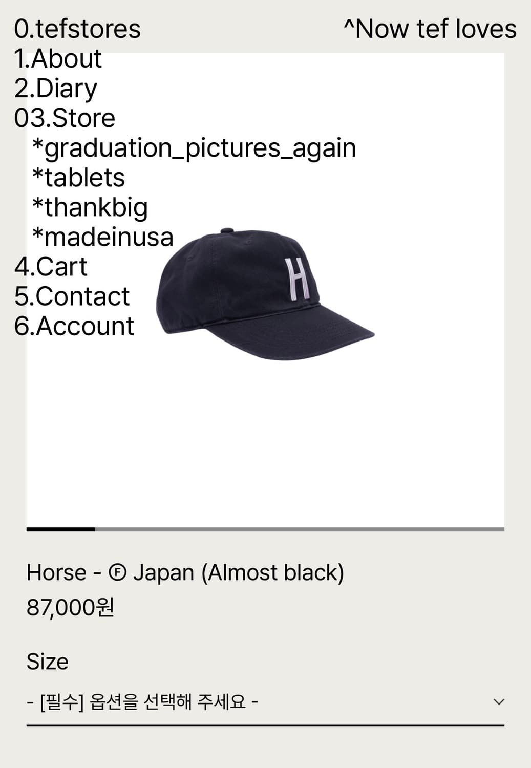 tef stores Horse Japan H로고 캡 L사이즈 상품이미지1