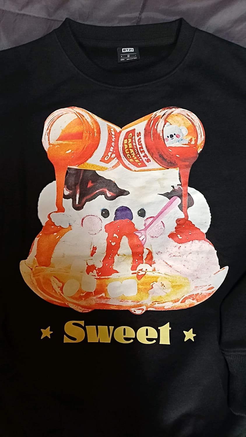 BT21 오버핏맨투맨 M 여성77 가슴58 기장66 상품이미지2