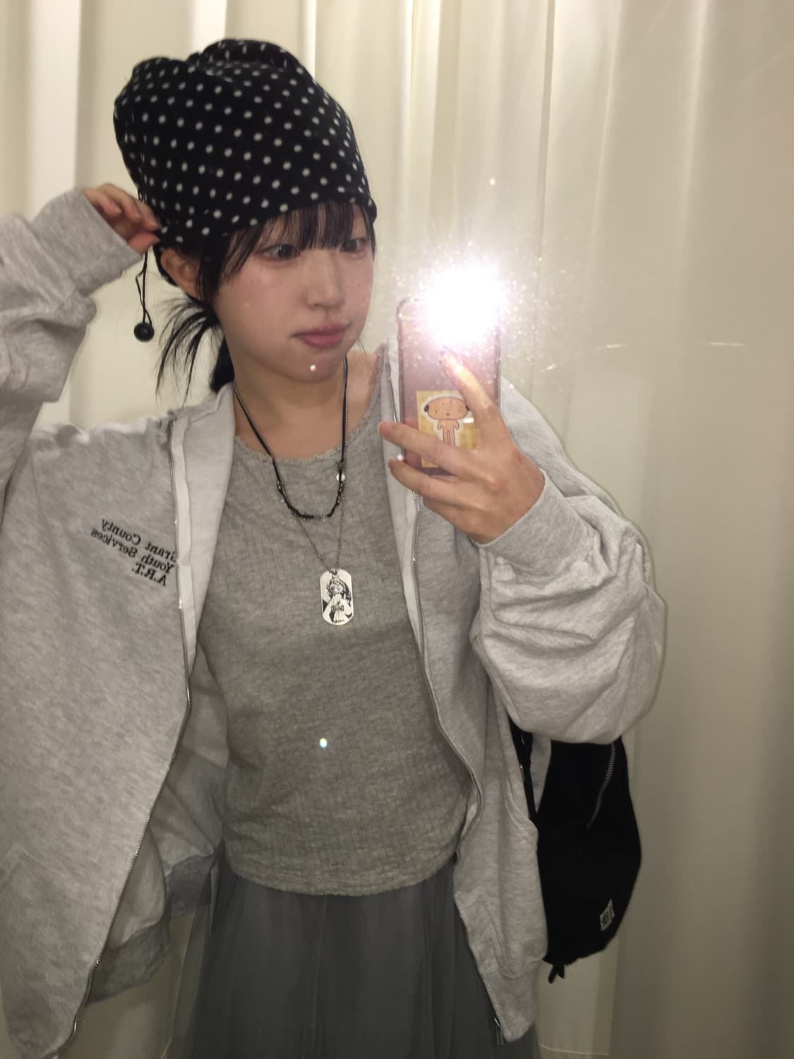 도트 넥워머 비니 상품이미지4