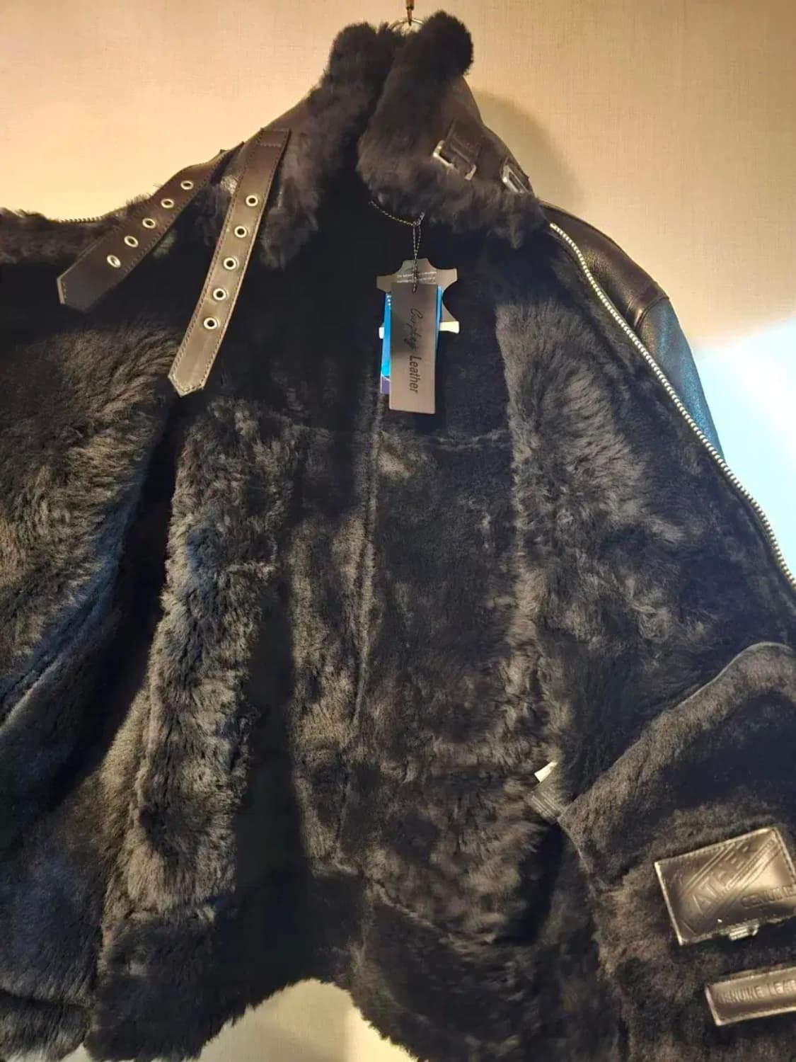 새상품SPERONE 명품 블랙 남자 천연가죽 리얼무스탕 자켓 새제품 간지 상품이미지3